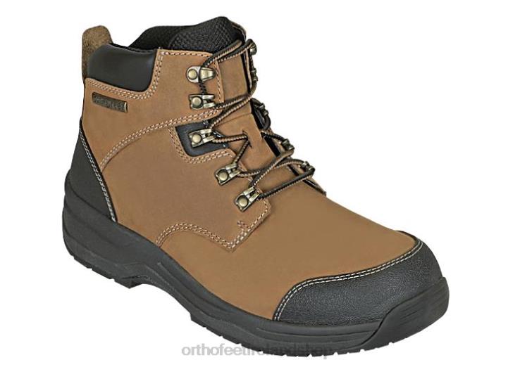 Men Orthofeet Granite Work Boots Camel Work Boots JR622159