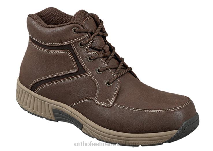 Men Orthofeet Highline Dark Brown Boots JR622154