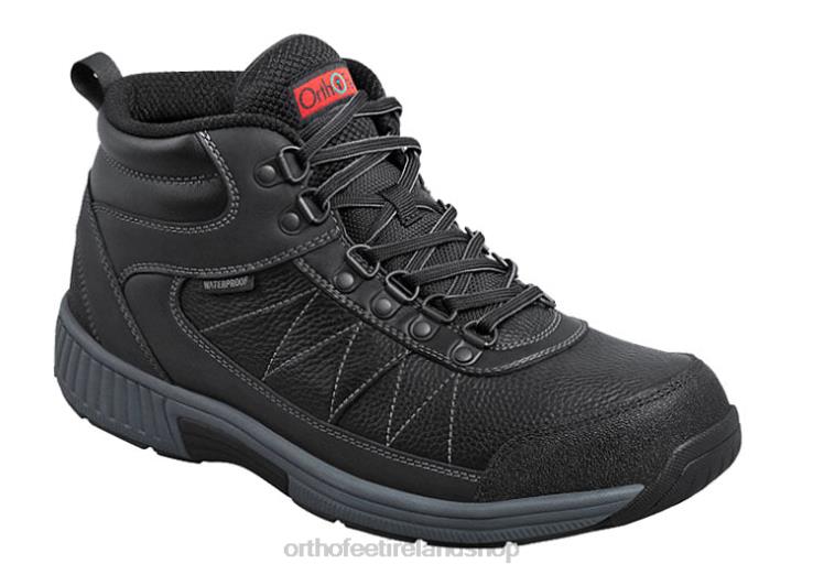 Men Orthofeet Hunter Waterproof Black Boots JR622152