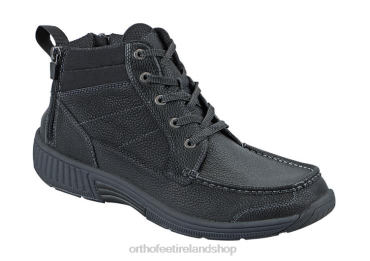 Men Orthofeet Ranger Zip Black Boots JR622155
