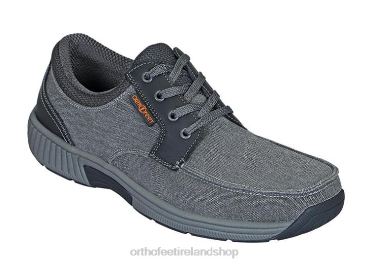 Men Orthofeet Porto Canvas Gray Casual Shoes JR622169