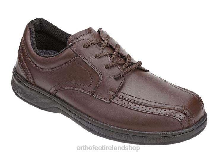 Men Orthofeet Gramercy Brown Dress Shoes JR622171