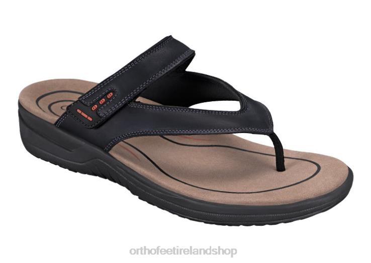 Men Orthofeet Eldorado Black Sandals JR622121