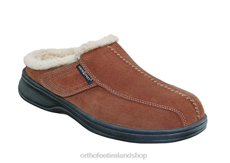 Men Orthofeet Asheville Brown Slippers JR622179