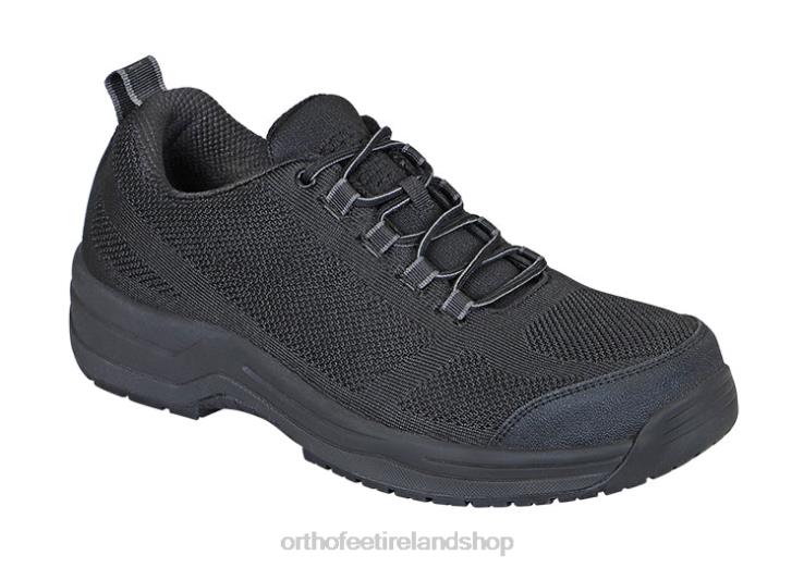 Men Orthofeet Cobalt Work Shoes Black Sneakers JR622162