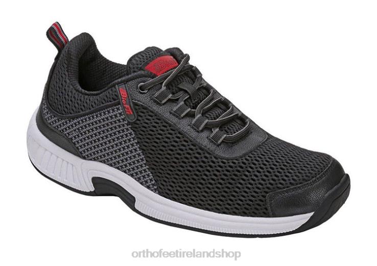 Men Orthofeet Edgewater Stretch Black Sneakers JR622132