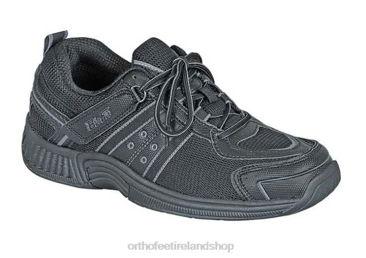 Men Orthofeet Monterey Bay Tie-Less Black Sneakers JR622143