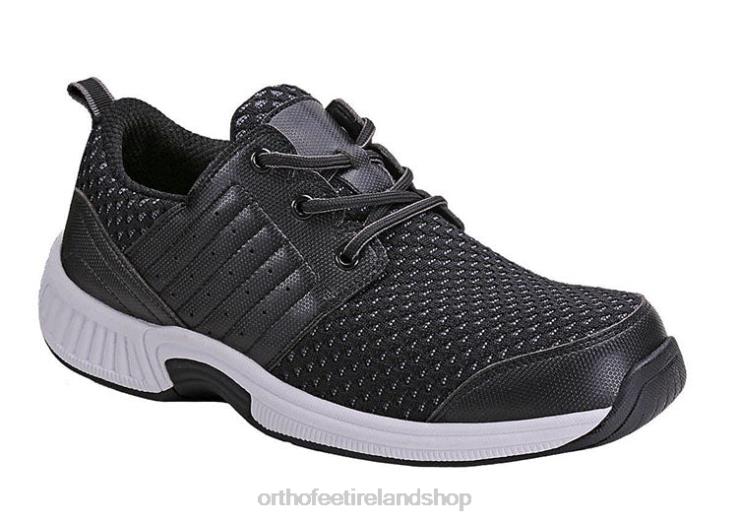 Men Orthofeet Tacoma Stretch Knit Black Sneakers JR622139