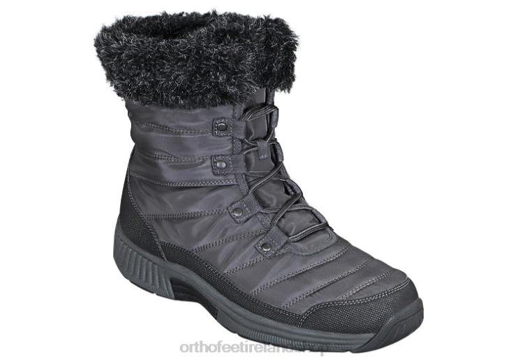 Women Orthofeet Alps Waterproof Black Boots JR62284
