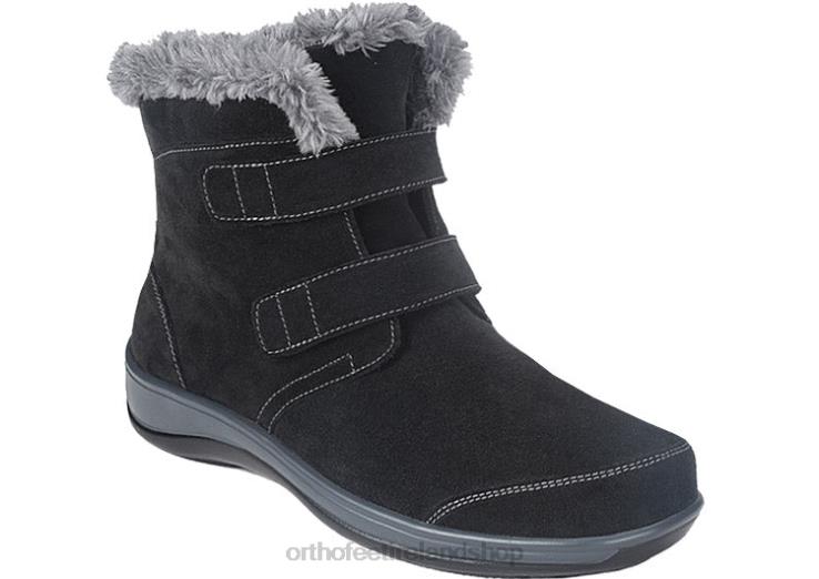 Women Orthofeet Florence Black Boots JR62283