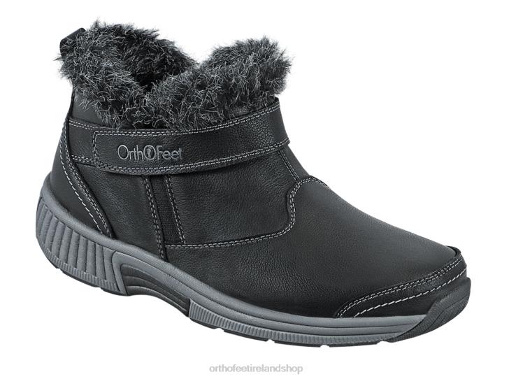 Women Orthofeet Siena Black Boots JR62287