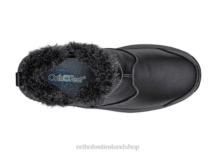 Women Orthofeet Siena Black Boots JR62287