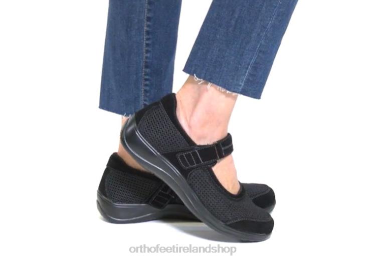 Women Orthofeet Chattanooga Black Casual Shoes JR622110