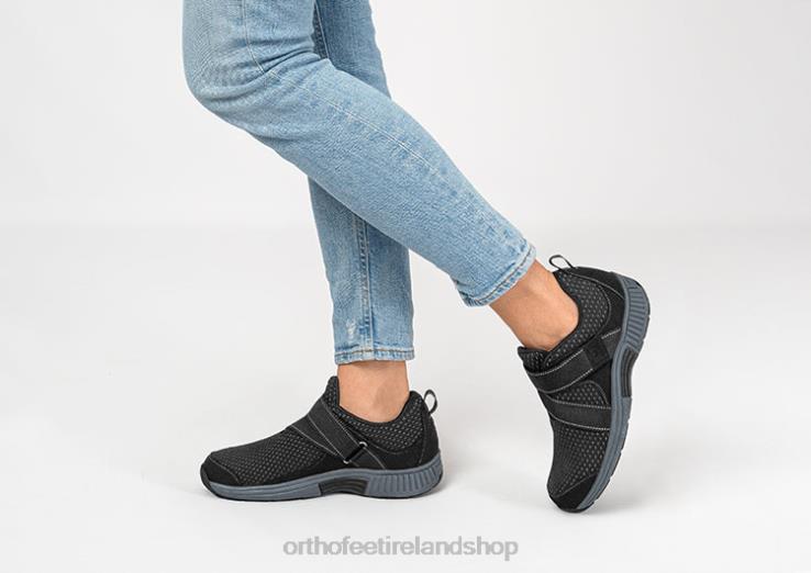 Women Orthofeet Elba Stretch Knit Black Casual Shoes JR62292