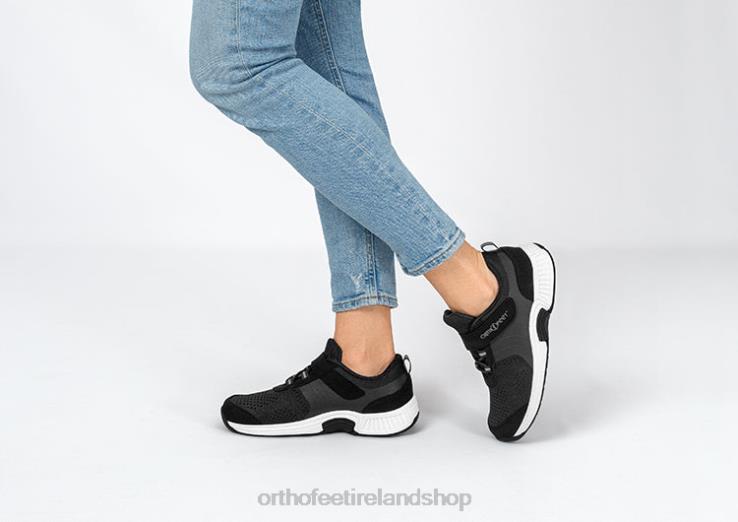 Women Orthofeet Joelle Stretch Knit Black Casual Shoes JR62290
