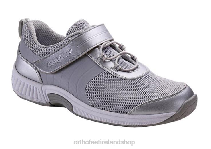 Women Orthofeet Joelle Stretch Knit Gray Casual Shoes JR62291