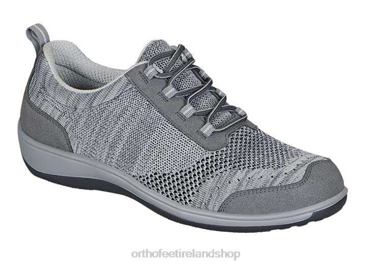 Women Orthofeet Palma Stretch Knit Gray Casual Shoes JR622102