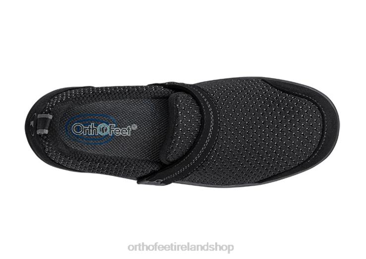 Women Orthofeet Quincy Stretch Black Casual Shoes JR622104