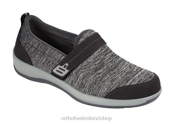Women Orthofeet Quincy Stretch Gray Casual Shoes JR622106