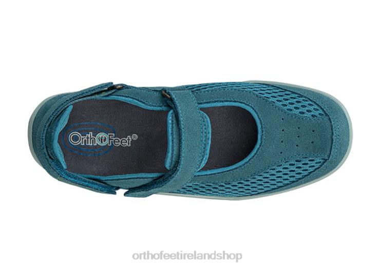Women Orthofeet Sanibel Heel Strap Blue Casual Shoes JR622109