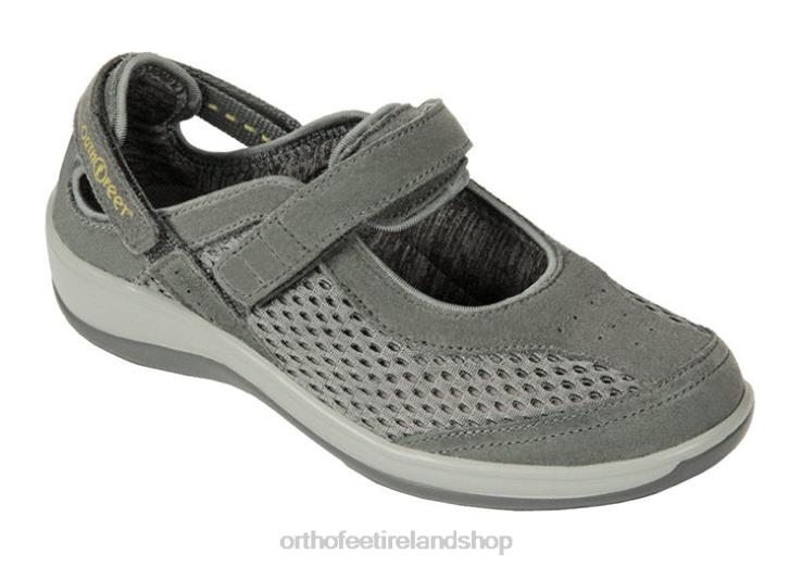 Women Orthofeet Sanibel Heel Strap Olive Gray Casual Shoes JR622108