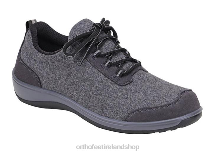Women Orthofeet Sierra Wool Gray Casual Shoes JR622103