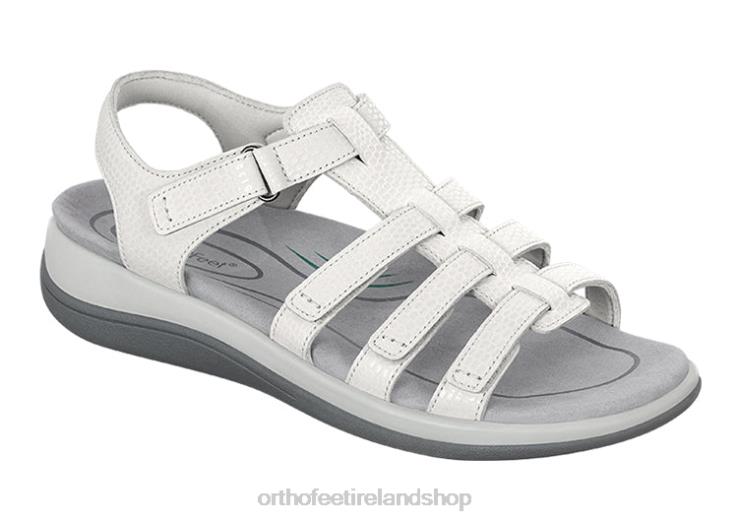 Women Orthofeet Amalfi Snake White Sandals JR6228