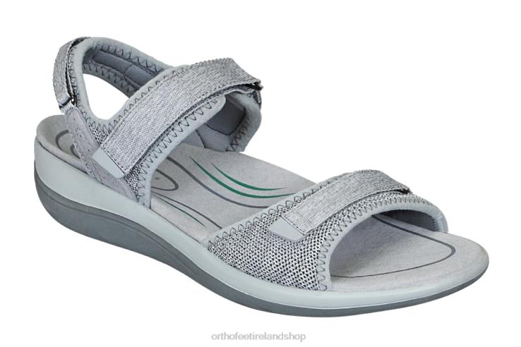 Women Orthofeet Calypso Gray Sandals JR62220