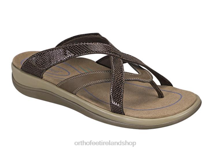 Women Orthofeet Clio Brown Sandals JR62229
