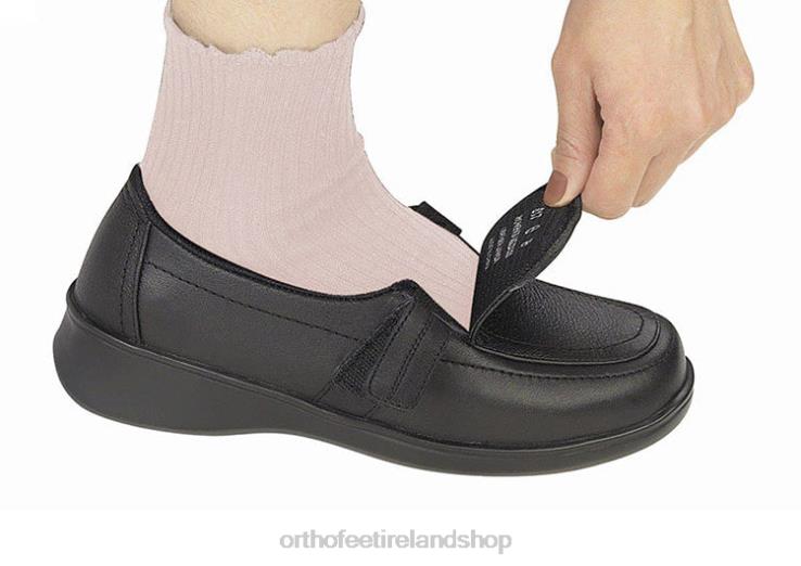 Women Orthofeet Chelsea Black Dress Shoes JR622112