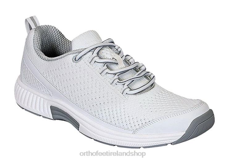 Women Orthofeet Coral Stretch Knit White Sneakers JR62253